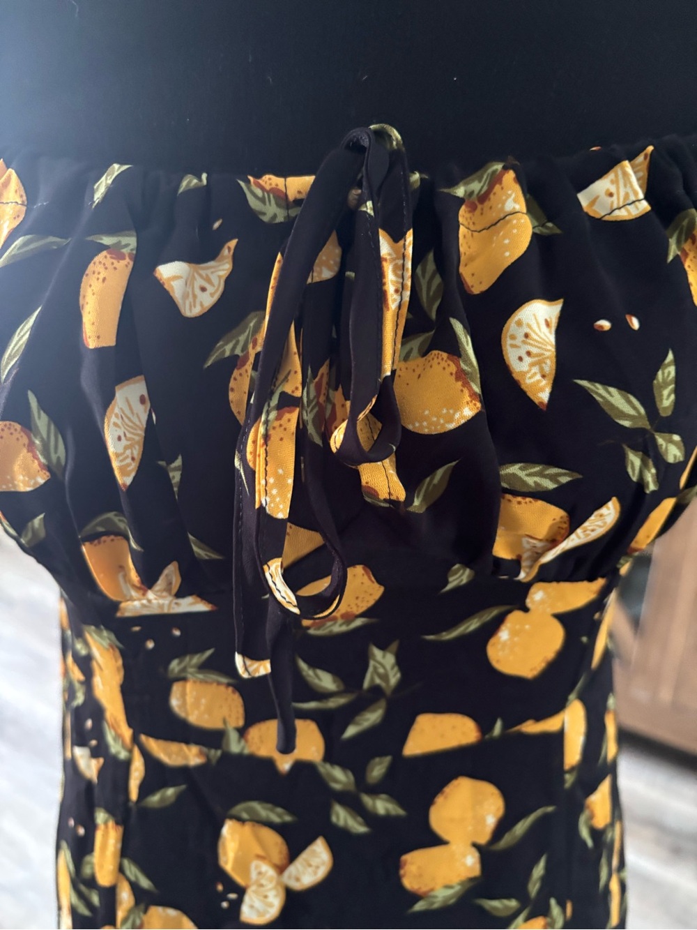 Cider Black and Yellow Lemon Dress Med NWT - Picture 9 of 10